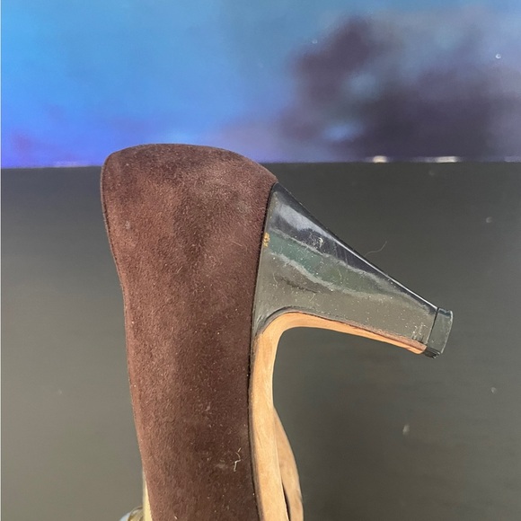 Silvia Fiorentina Brown Suede & Patent Leather Tip Pumps - Size 6 - Picture 2 of 8